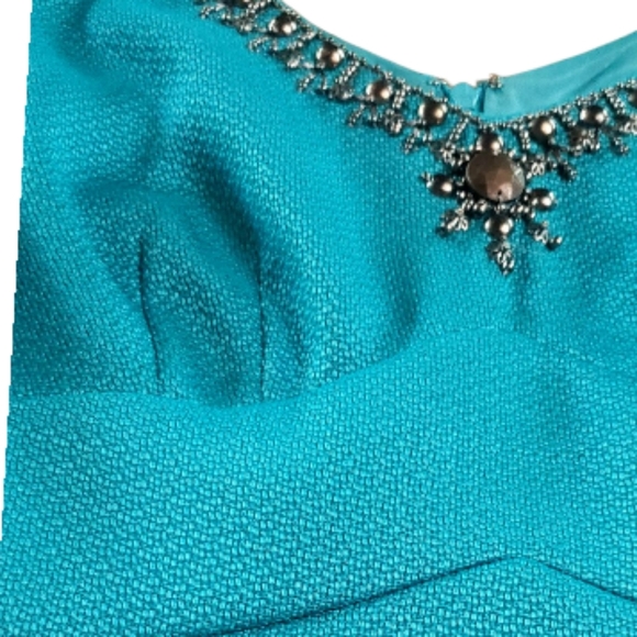 Tahari Teal Green Cocktail Dress Size 2 - Picture 2 of 8